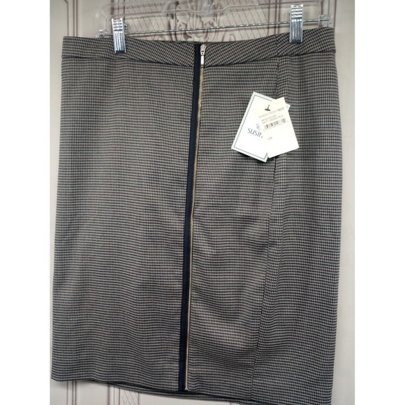 NWT Nordstrom Rack Susina Designer Mini Skirt SZ 10P Navy Indigo Plaid Full Zip - Picture 1 of 16